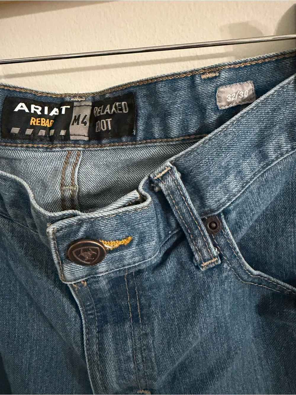 Ariat Rebar M4 Jeans Men’s 32x30 Blue Relaxed Boot Denim Western Stretch